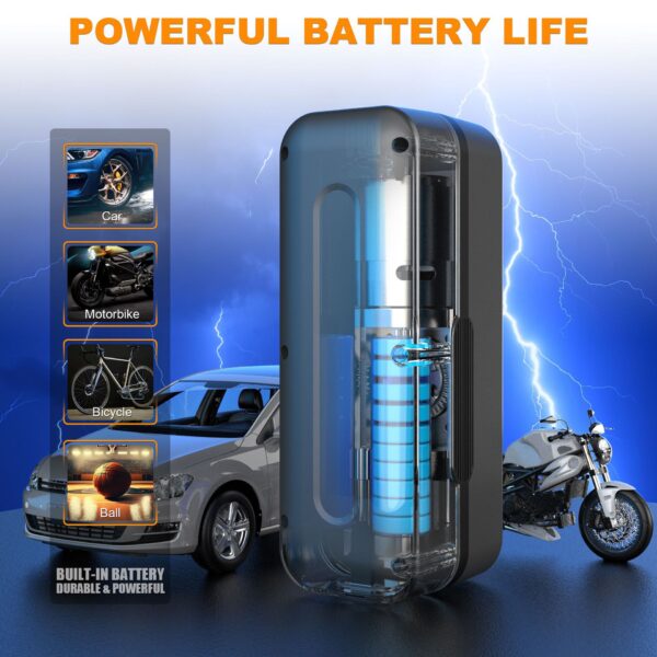 Digital Display Car Air Pump, High-Temperature Resistant, Compact, Mini, Portable, Wireless Tire Inflator - Image 4